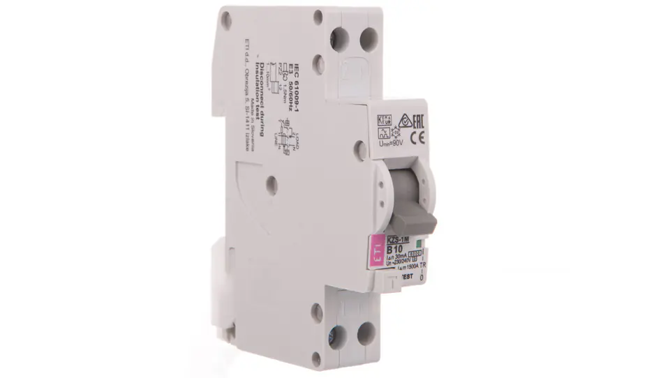 ⁨Residual current circuit breaker 1P 10A B 0,03A type A (from bottom) KZS-1M 002175202⁩ at Wasserman.eu