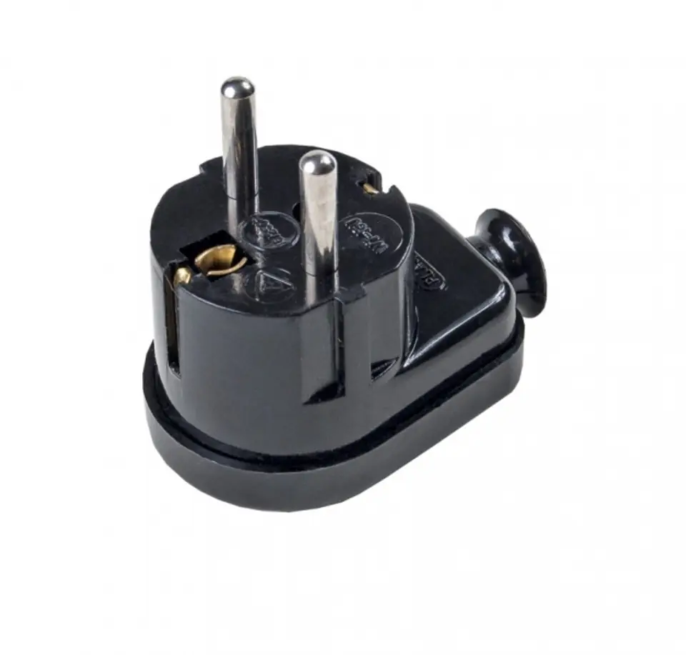 ⁨Angled plug 2P+Z, black⁩ at Wasserman.eu