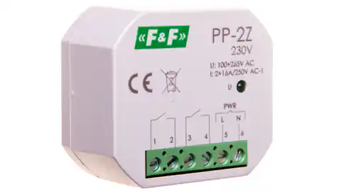 ⁨Przekaźnik elektromagnetyczny 2Z 16A 100-265V AC PP-2Z-230V⁩ w sklepie Wasserman.eu