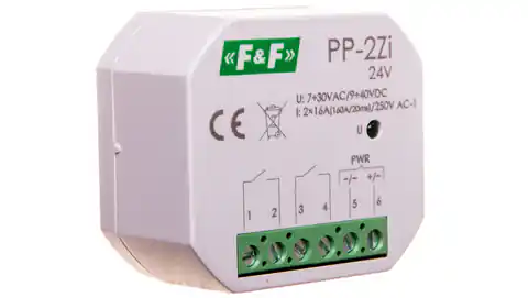 ⁨Relay electromagnetic 2Z 16A 7-30V AC /9-40V DC (160A/20ms) PP-2Zi-24V⁩ at Wasserman.eu