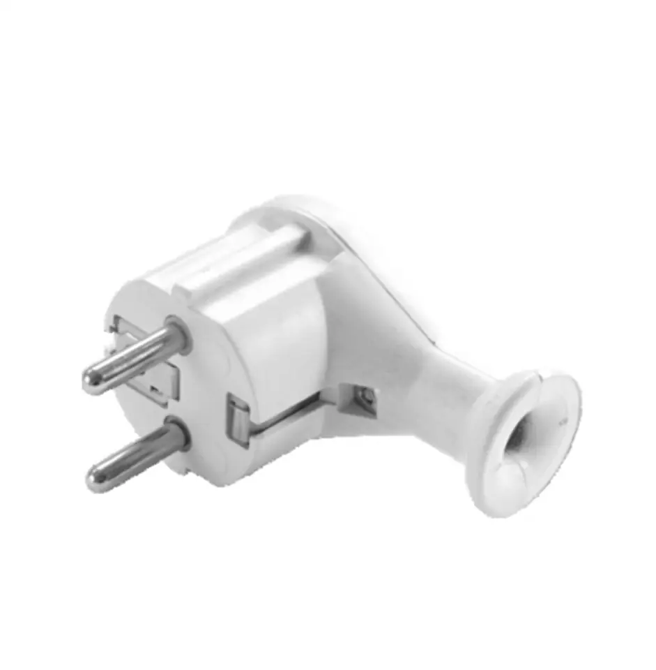 ⁨Angled plug 16A z/u Uni-Schuko 250V white WT-50⁩ at Wasserman.eu