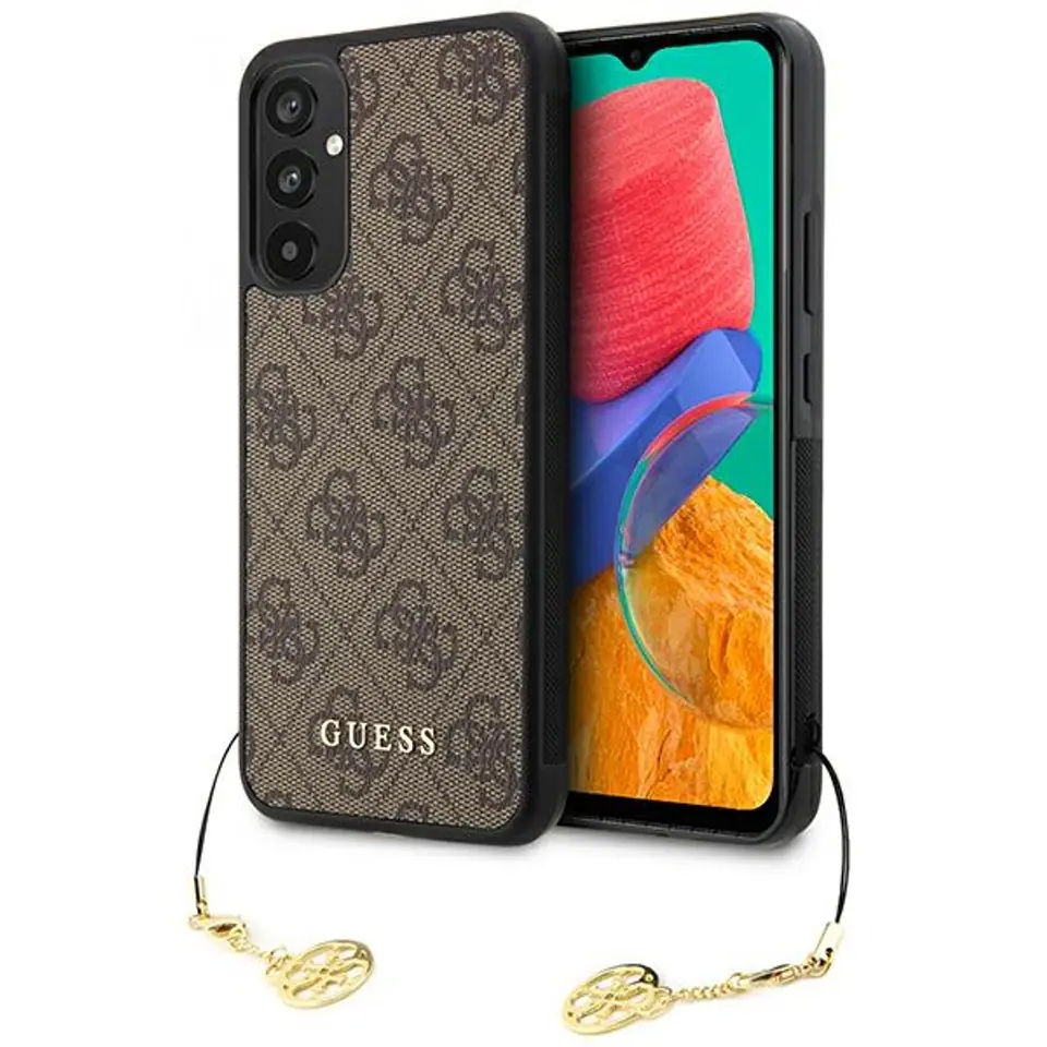 ⁨Guess GUHCSA34GF4GBR A34 5G A346 brązowy/brown hardcase 4G Charms Collection⁩ w sklepie Wasserman.eu