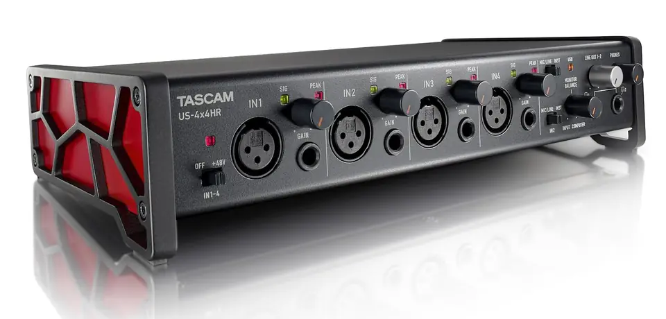 ⁨Tascam US-4x4HR - Interfejs USB audio/MIDI wysokiej rozdzielczości (4 wejścia, 4 wyjścia)⁩ w sklepie Wasserman.eu