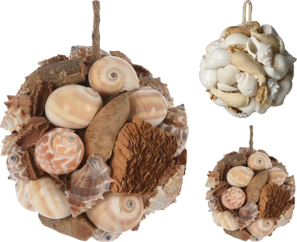DEKORATIVE KUGEL MIT MUSCHELN 10CM BRAUN im Wasserman.eu