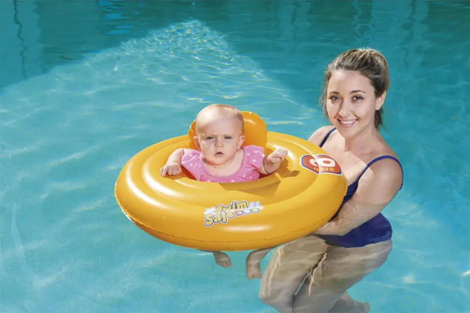 ⁨BESTWAY 32096 Kółko do pływania dla niemowląt koło pontonik dla dzieci z siedziskiem pomarańczowe max 15kg 6-18miesięcy⁩ w sklepie Wasserman.eu
