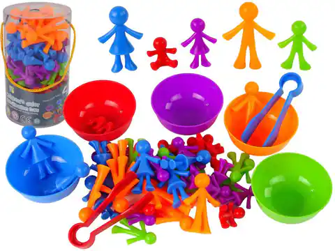 ⁨Zabawka Do Sortowania Kolorów Edukacyjna Ludziki Rodzina 40 Elementów⁩ w sklepie Wasserman.eu