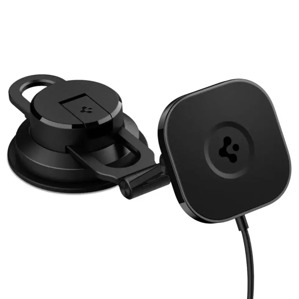 ⁨Uchwyt samochodowy Spigen ITS35W-3 Onetap Pro 3 Magnetic do MagSafe Windshield & Dashboard Car Mount Wireless Charger black⁩ w sklepie Wasserman.eu