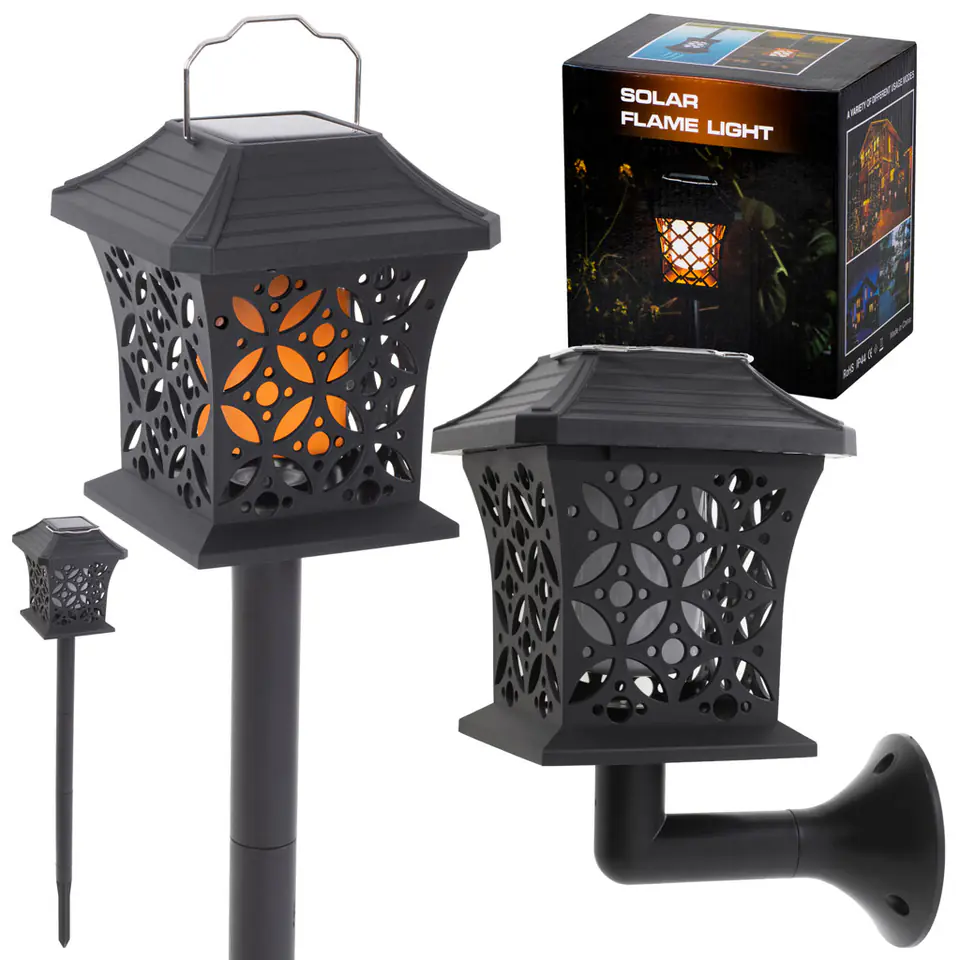 ⁨Lampa solarna ogrodowa ażurowa latarenka wisząca wbijana lampion 12 LED⁩ w sklepie Wasserman.eu