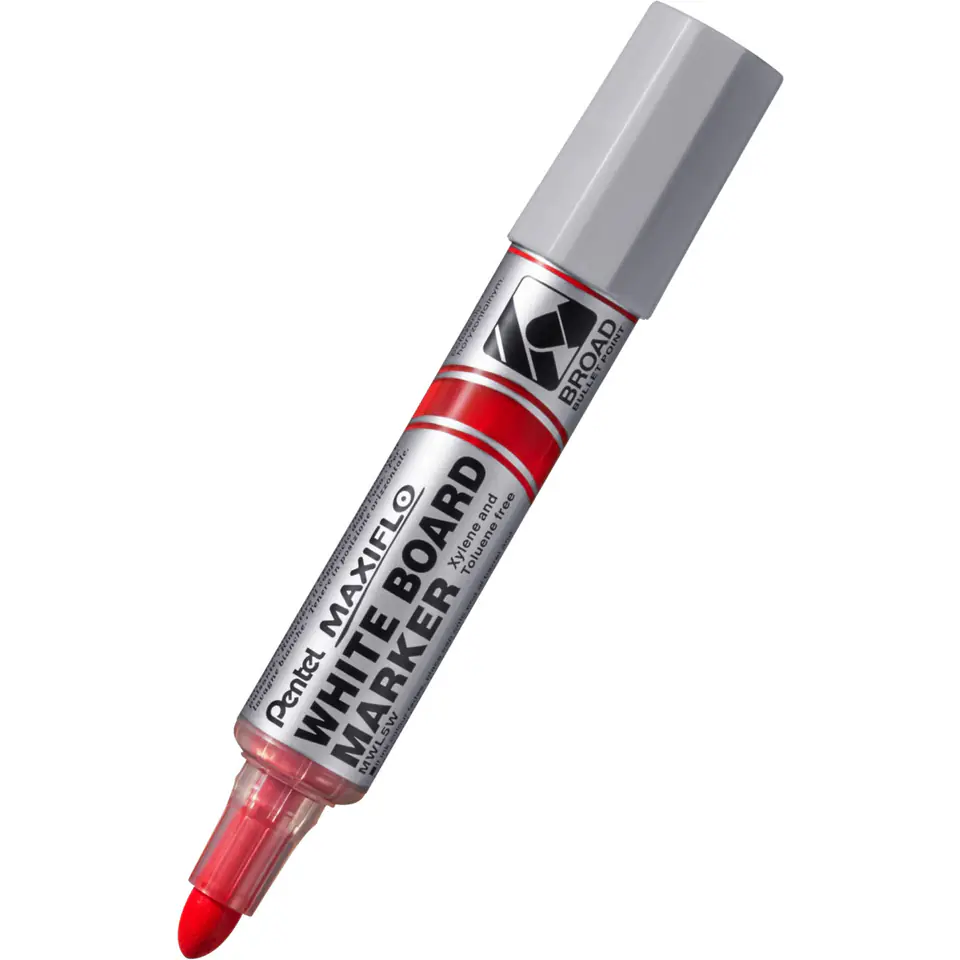 ⁨Marker suchościeralny MWL5W MAXIFLO gruby czerwony MWL5W-B PENTEL⁩ w sklepie Wasserman.eu