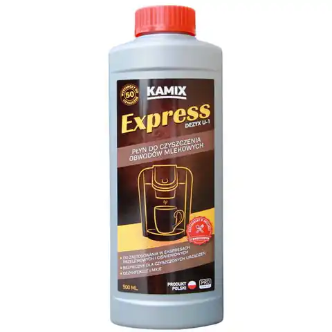 ⁨Płyn KAMIX EXPRESS DEZYX U-1 do czyszczenia przewodów mlekowych w ekspresach 500ml⁩ w sklepie Wasserman.eu
