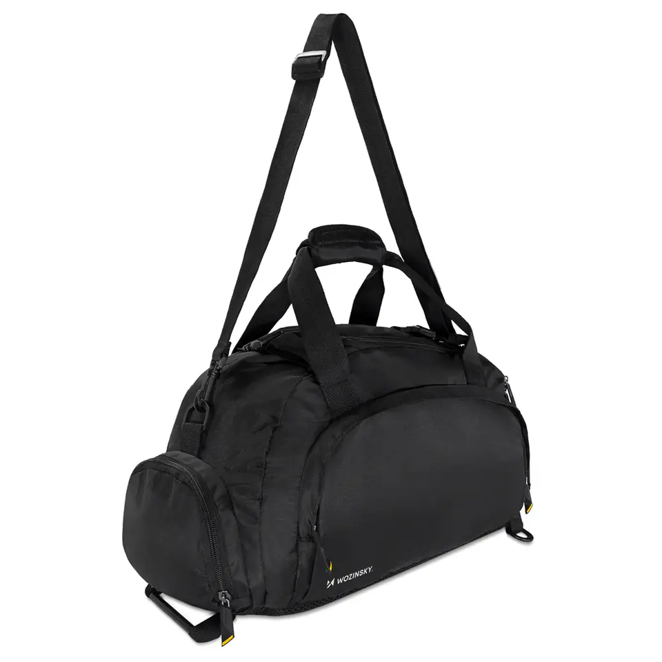 ⁨Torba sportowa podróżna plecak bagaż podręczny 40x20x25cm czarny⁩ w sklepie Wasserman.eu