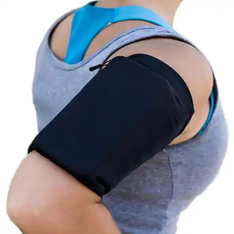 ⁨Opaska na ramię do biegania ćwiczeń fitness armband M czarna⁩ w sklepie Wasserman.eu