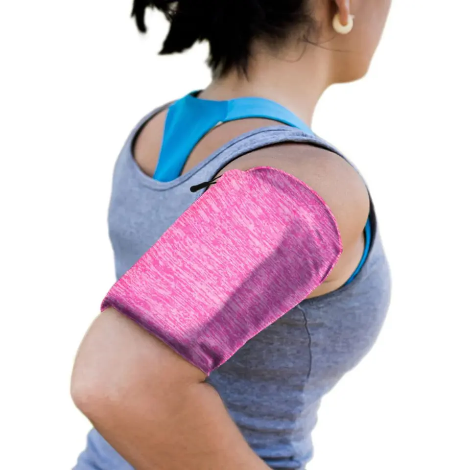 ⁨Opaska na ramię do biegania ćwiczeń fitness armband XL różowa⁩ w sklepie Wasserman.eu