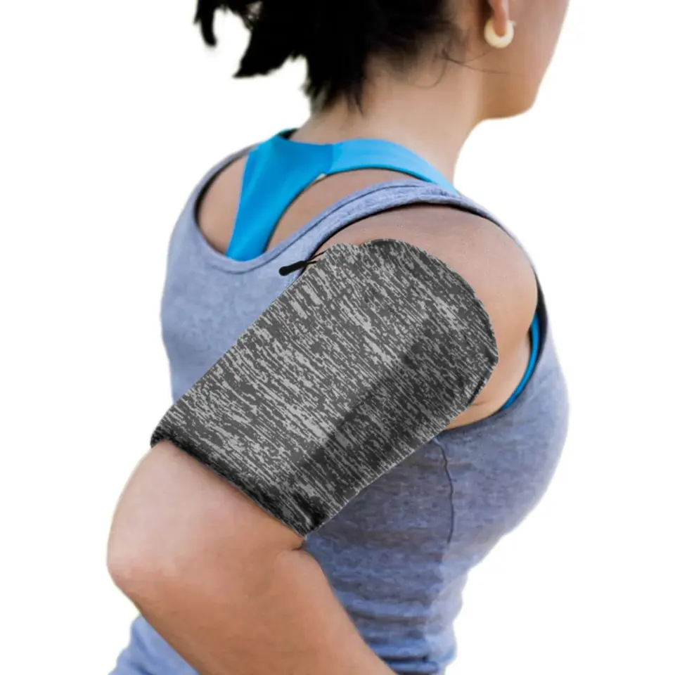 ⁨Opaska na ramię do biegania ćwiczeń fitness armband XL szara⁩ w sklepie Wasserman.eu