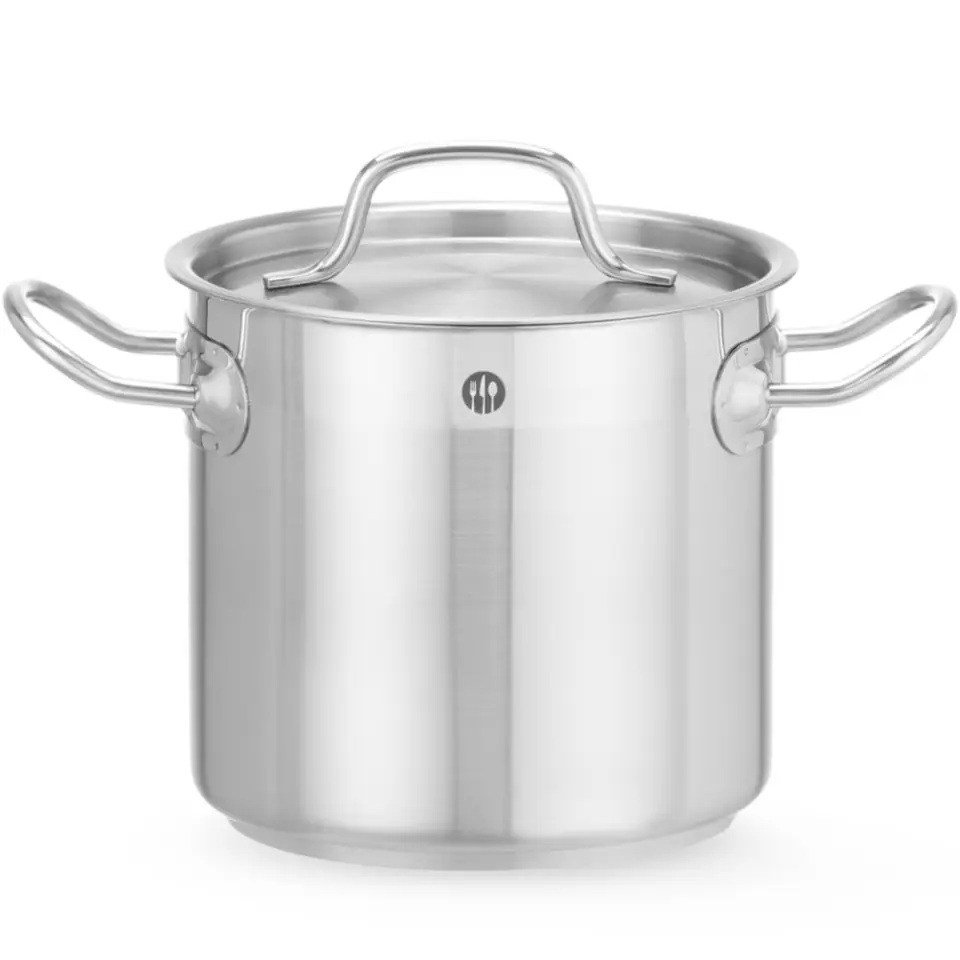 Garnek wysoki Profi Line z pokrywką dno Sandwich 95 l śr. 500 x 500 mm - Hendi 833025 w sklepie Wasserman.eu