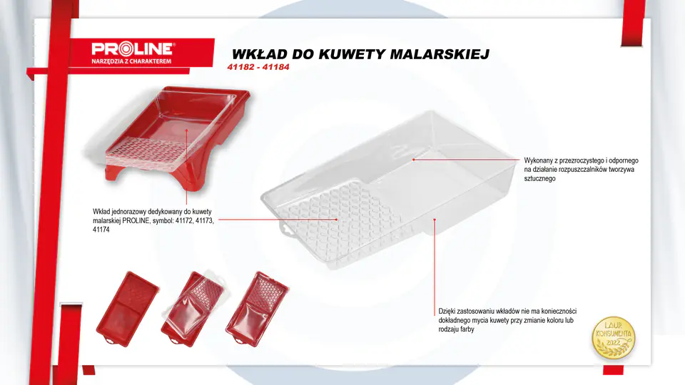 ⁨PAINT TRAY LINERS/INSERTS, 280X150 MM, PROLINE⁩ at Wasserman.eu