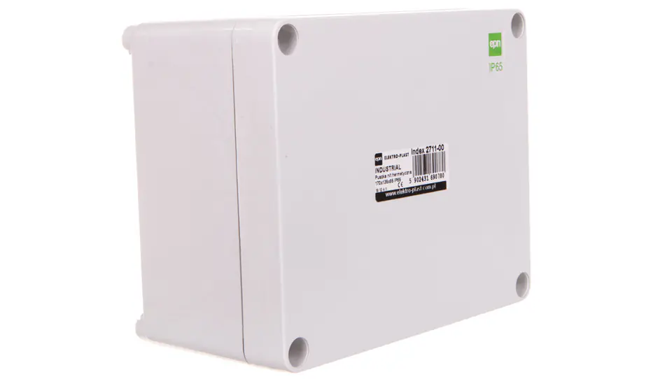 ⁨INDUSTRIAL Hermetic box n/t 170x135x85mm IP65 grey 2711-00⁩ at Wasserman.eu