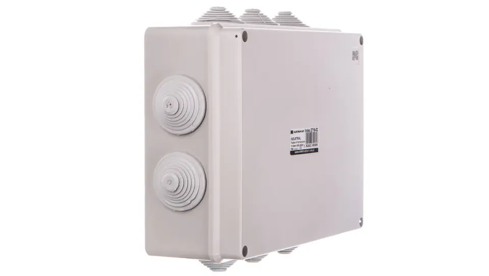 ⁨INDUSTRIAL Hermetic box n/t 249x198x81mm with 10 glands IP55 grey 2716-02⁩ at Wasserman.eu