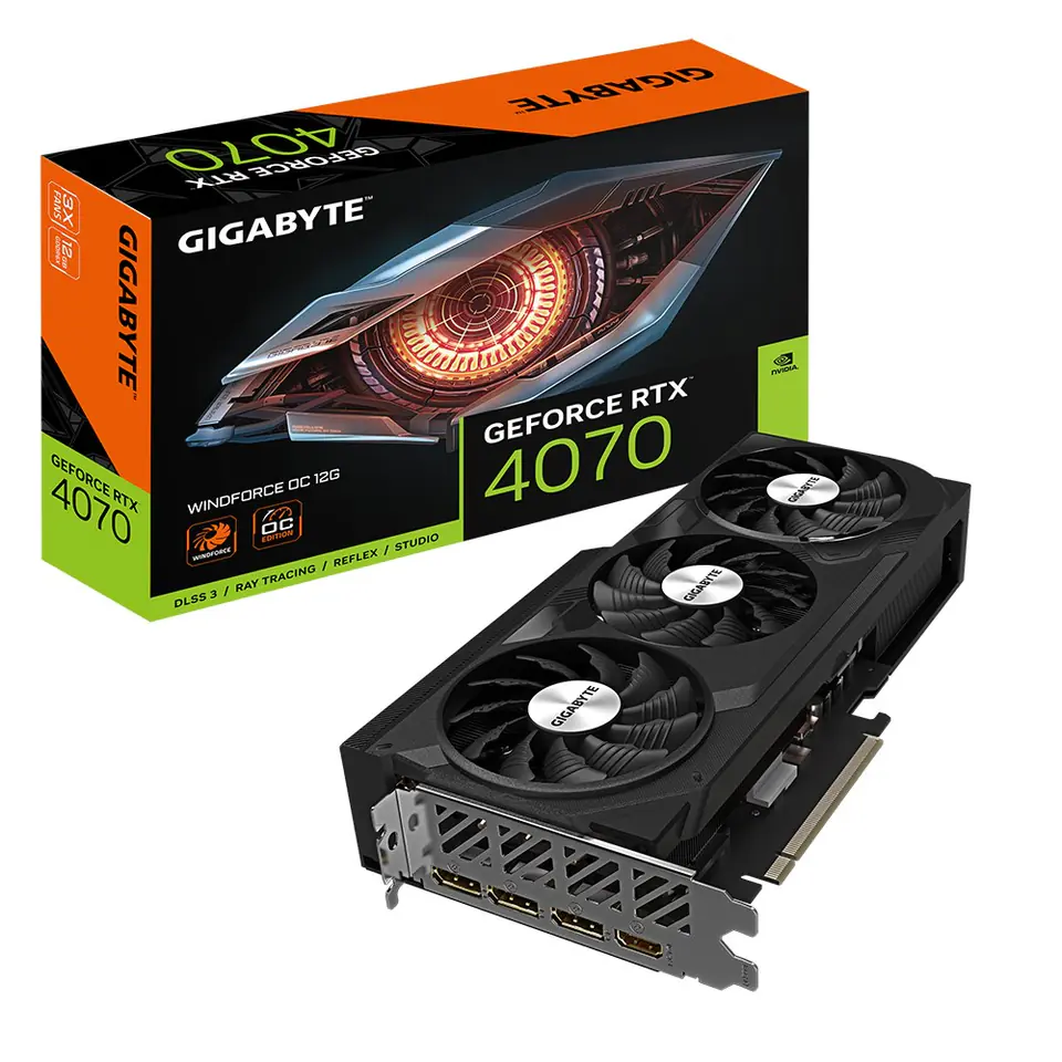 ⁨Gigabyte GV-N4070WF3OC-12GD graphics card NVIDIA GeForce RTX 4070 12 GB GDDR6X⁩ at Wasserman.eu