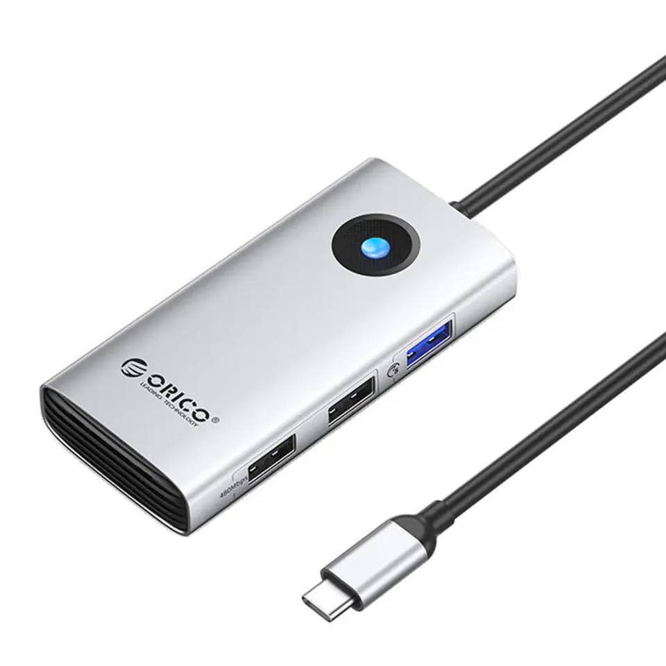 ⁨Stacja dokująca HUB 5w1 Orico USB-C, HDMI, 2xUSB (srebrna)⁩ w sklepie Wasserman.eu