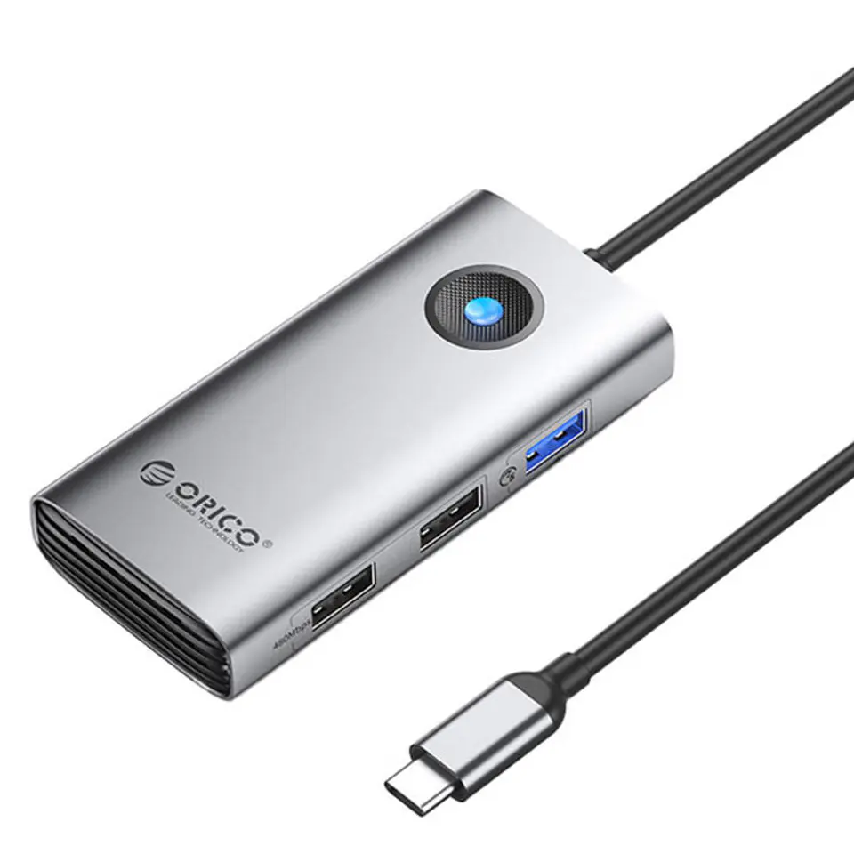 ⁨Stacja dokująca HUB 5w1 Orico USB-C, HDMI, 2xUSB (szara)⁩ w sklepie Wasserman.eu