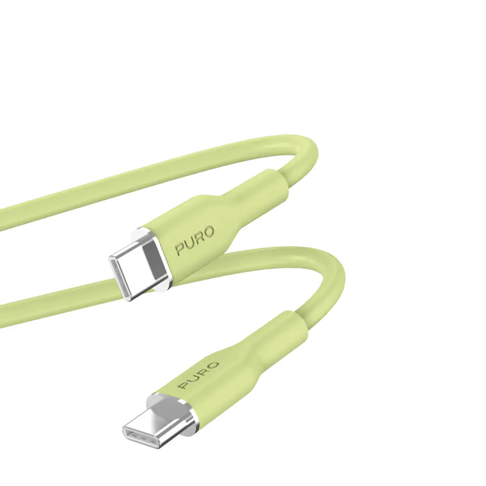 ⁨PURO ICON Soft Cable – Kabel USB-C do USB-C 1.5 m (Matcha Green)⁩ w sklepie Wasserman.eu