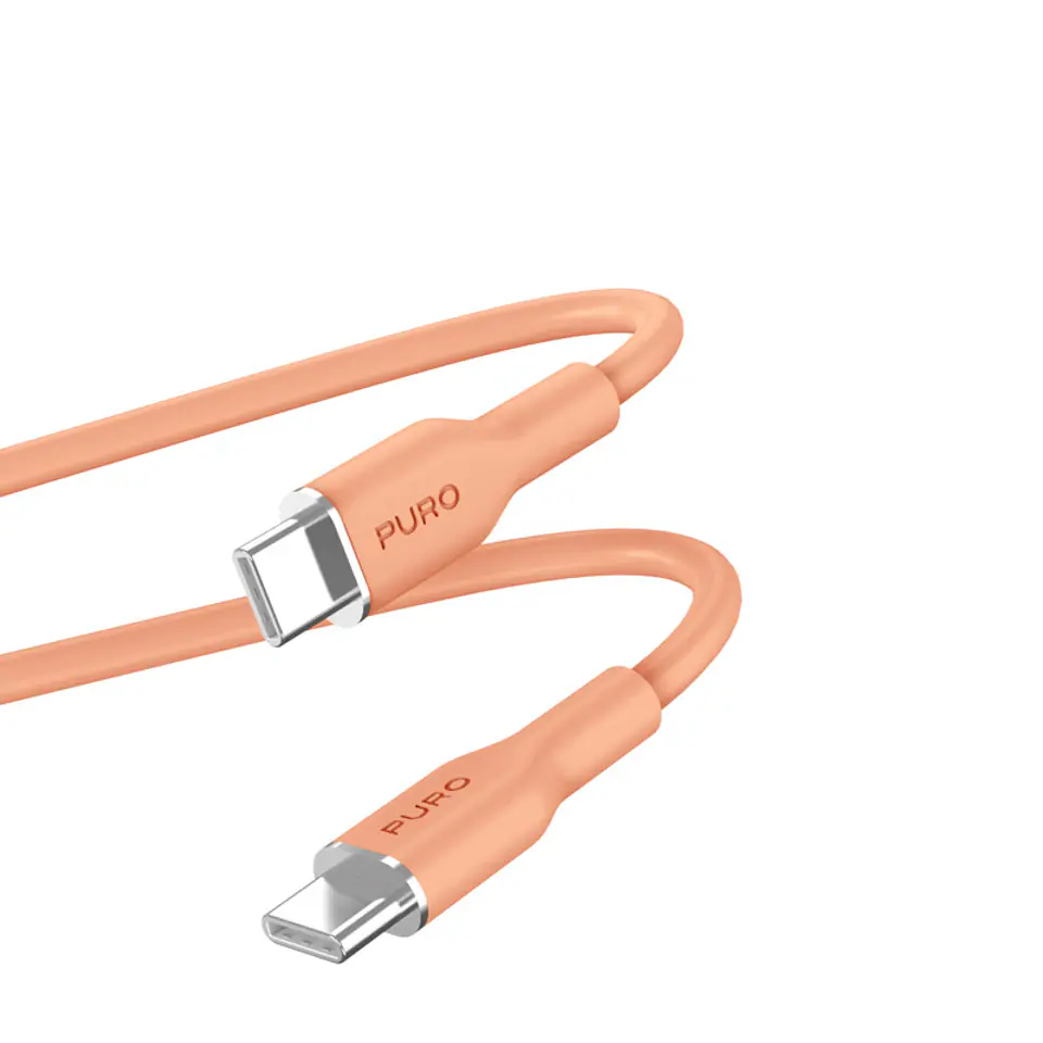 ⁨PURO ICON Soft Cable – Kabel USB-C do USB-C 1.5 m (Apricot)⁩ w sklepie Wasserman.eu