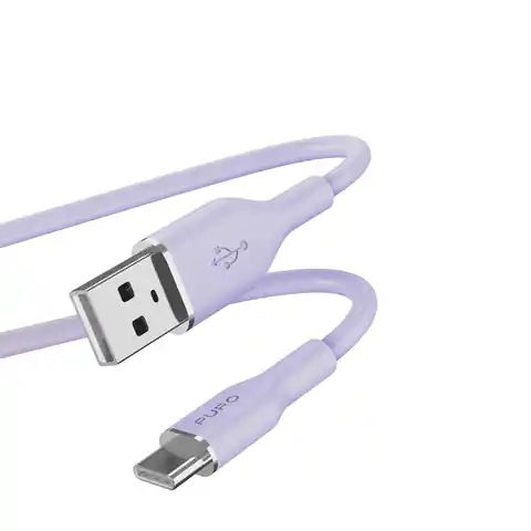 ⁨PURO ICON Soft Cable – Kabel USB-A do USB-C 1.5 m (Tech Lavender)⁩ w sklepie Wasserman.eu