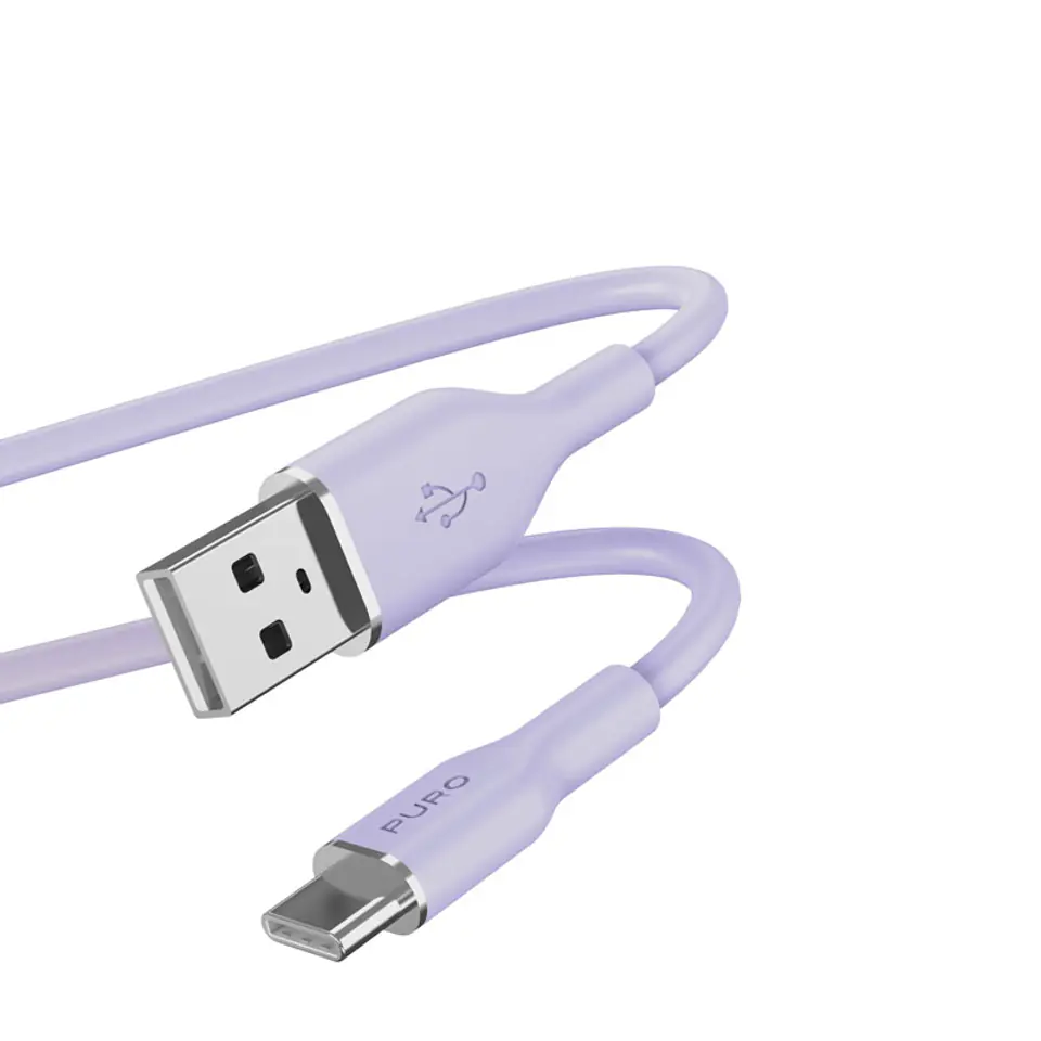 ⁨PURO ICON Soft Cable – Kabel USB-A do USB-C 1.5 m (Tech Lavender)⁩ w sklepie Wasserman.eu