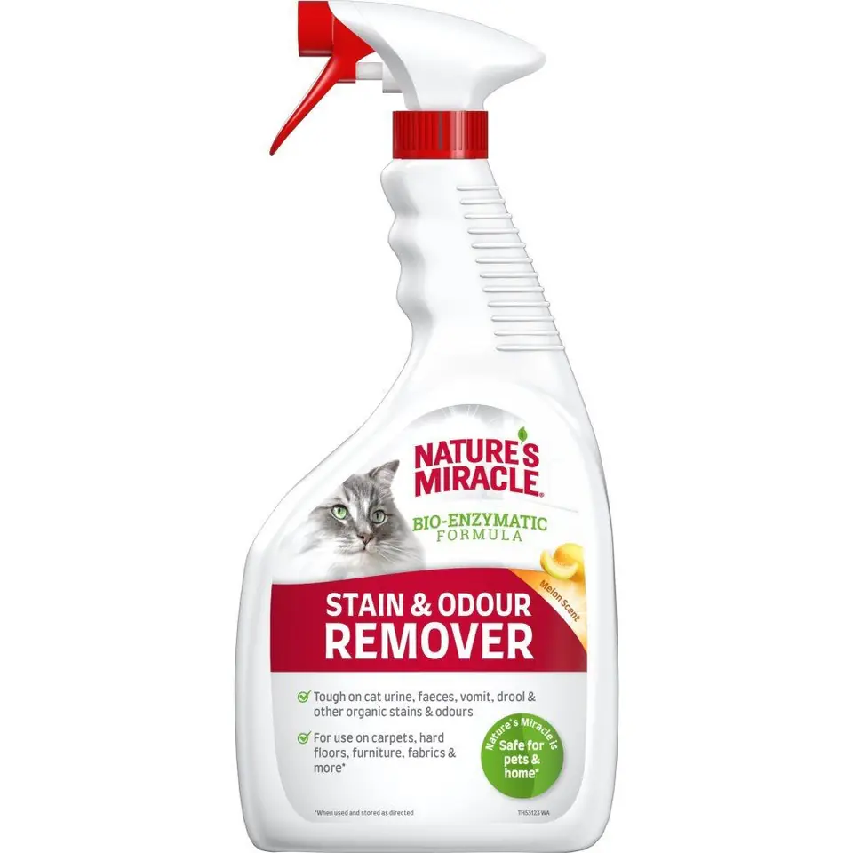 ⁨NATURE'S MIRACLE Stain&Odour Remover Melon Cat - Spray for cleaning and removing dirt  - 946 ml⁩ at Wasserman.eu