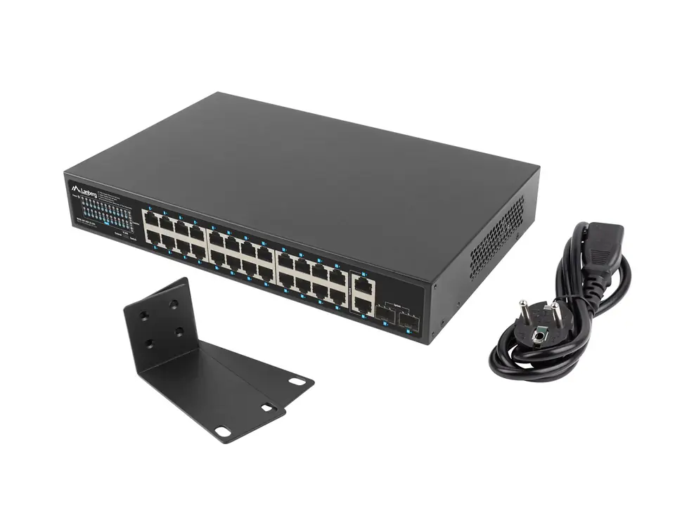 LANBERG SWITCH POE RACK 19" 24X 1GB POE+/2X GB/2X SFP 250W RSGE-24P-2GE-2S-250 w sklepie Wasserman.eu