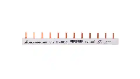 ⁨Szyna prądowa typu PIN 1P 10mm2 63A 12 pinów IZS10/1F/12 45.202⁩ w sklepie Wasserman.eu