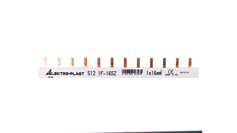 ⁨Szyna prądowa typu PIN 1P 16mm2 100A 12 pinów IZS16/1F/12 45.236⁩ w sklepie Wasserman.eu