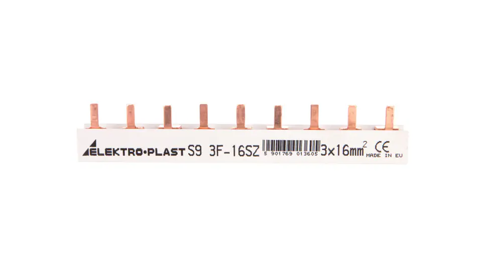 ⁨Szyna prądowa typu PIN 3P 16mm2 100A 9 pinów IZS16/3F/9 45.249⁩ w sklepie Wasserman.eu