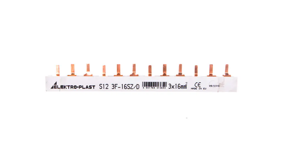 ⁨Szyna prądowa typu PIN 3P 16mm2 100A 12 pinów IZS16/3F/12/D 45.282⁩ w sklepie Wasserman.eu
