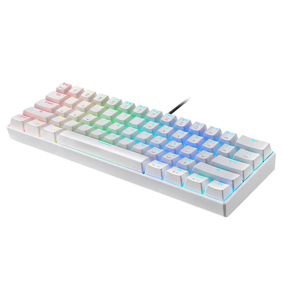 ⁨Klawiatura mechaniczna Motospeed CK61 RGB (biała)⁩ w sklepie Wasserman.eu