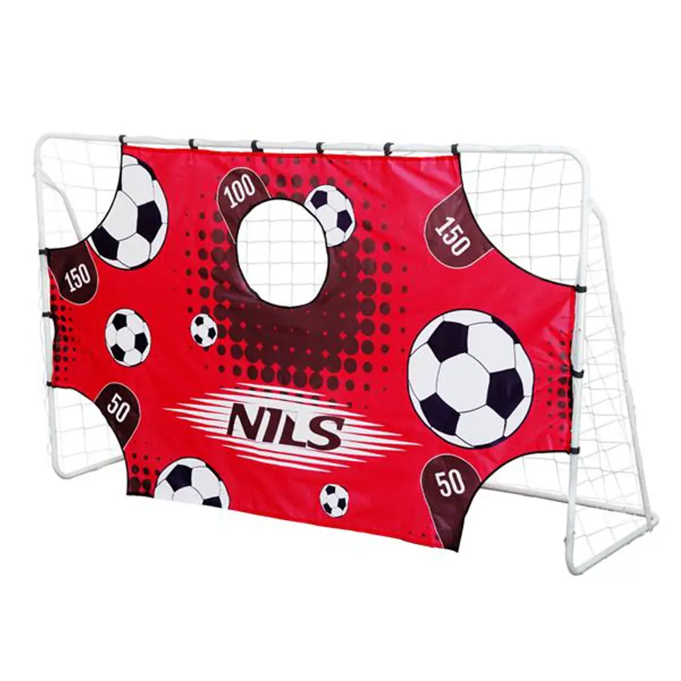 ⁨FOOTBALL GOAL WITH NET AND TARGETING PANEL NILS BR240P (10-10-821) 240X150CM⁩ at Wasserman.eu