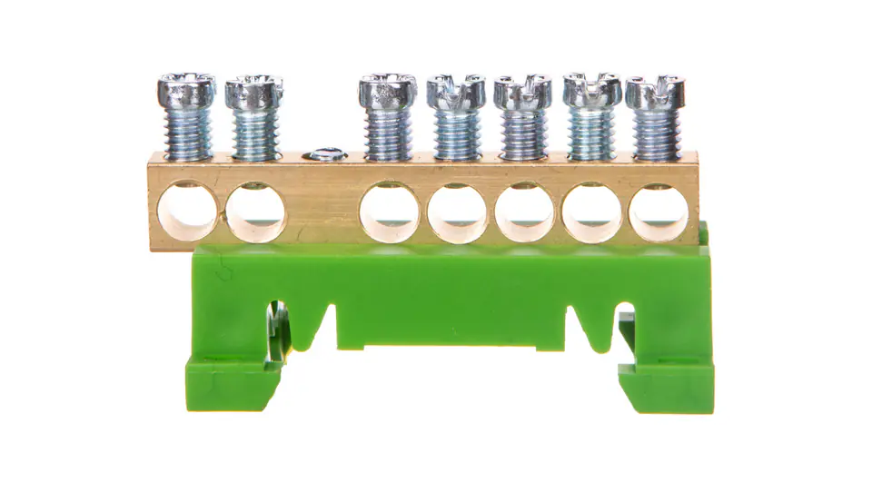 ⁨PE7 green 7x16mm2 grounding terminal block MAD0007G15⁩ at Wasserman.eu