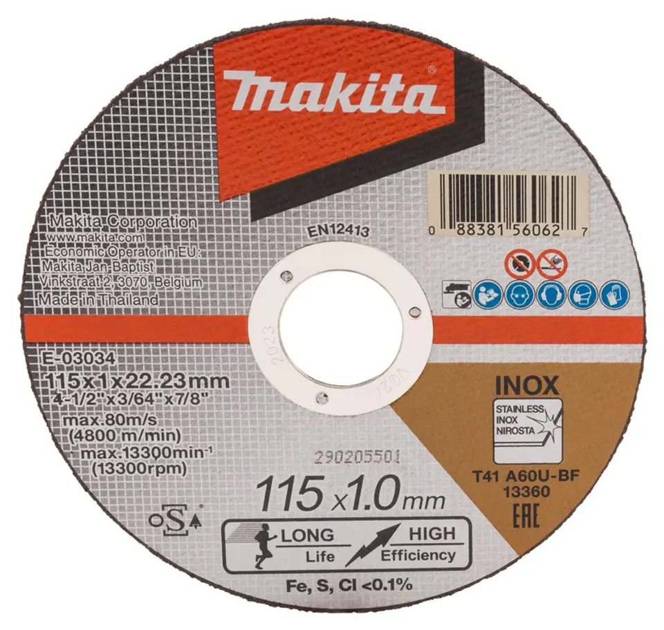 ⁨TARCZA DO METALU 115*1,0*22MM A60U⁩ w sklepie Wasserman.eu