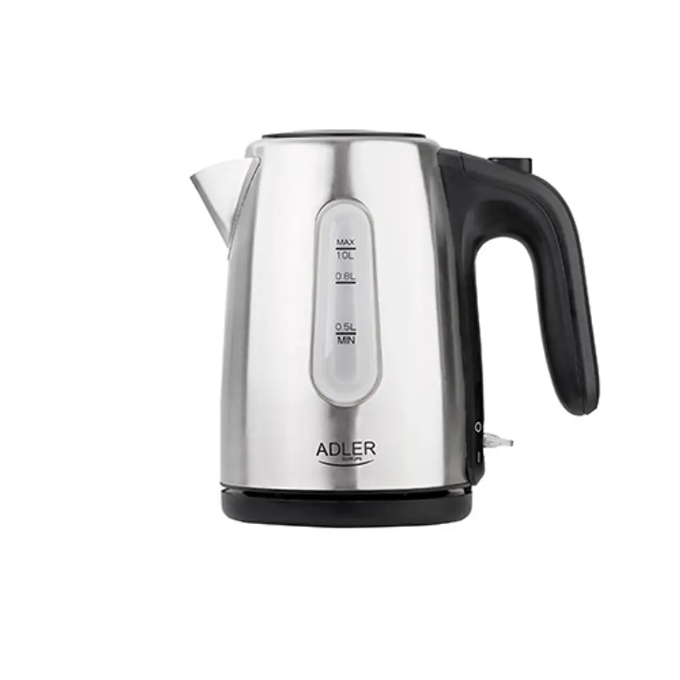 ⁨Adler AD 1273 electric kettle 1 L 1200 W Black, Hazelnut, Stainless steel⁩ at Wasserman.eu