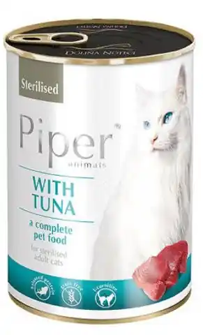 ⁨DOLINA NOTECI Piper Animals Sterilised with tuna - Nassfutter für Katzen - 400g⁩ im Wasserman.eu