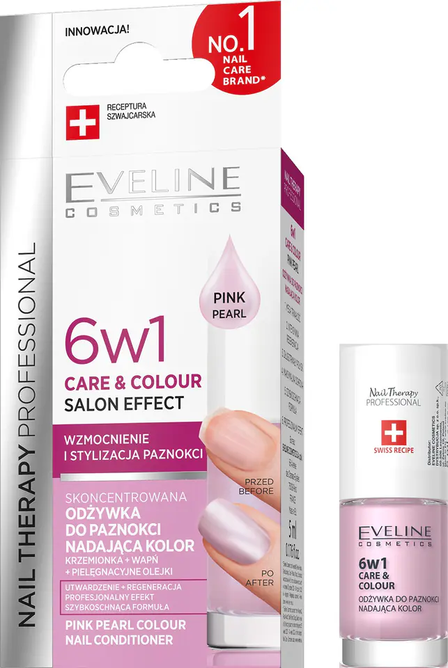 ⁨EVELINE KOL Odżyw d/pazn NAIL TH. 6w1 Pink Pearl⁩ w sklepie Wasserman.eu