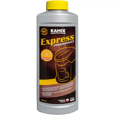 ⁨Preparat do usuwania kamienia KAMIX EXPRESS odkamieniacz do ekspresów 500ml⁩ w sklepie Wasserman.eu