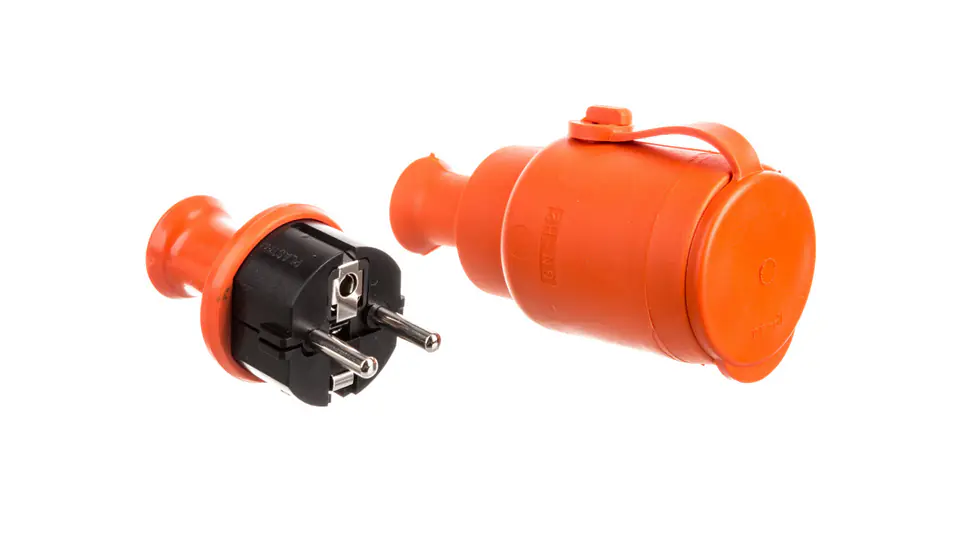 ⁨Zestaw przełączeniowy (gniazdo GN-H2+wtyczka WT-40H) IP44 pomarańczowy ZP-H2⁩ w sklepie Wasserman.eu