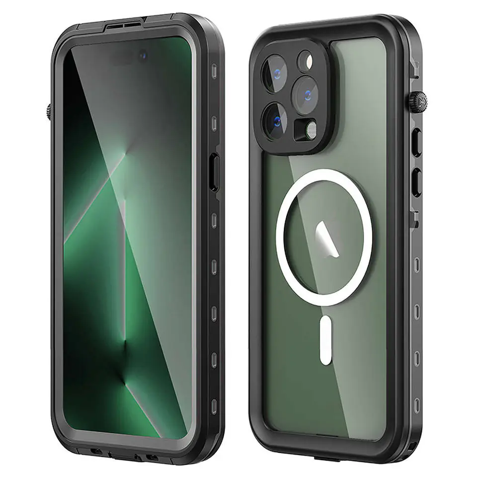 ⁨Etui Wodoodporne Alogy IP68 Case z przezroczystym tyłem Pancerna obudowa 360 do MagSafe do Apple iPhone 14 Pro⁩ w sklepie Wasserman.eu