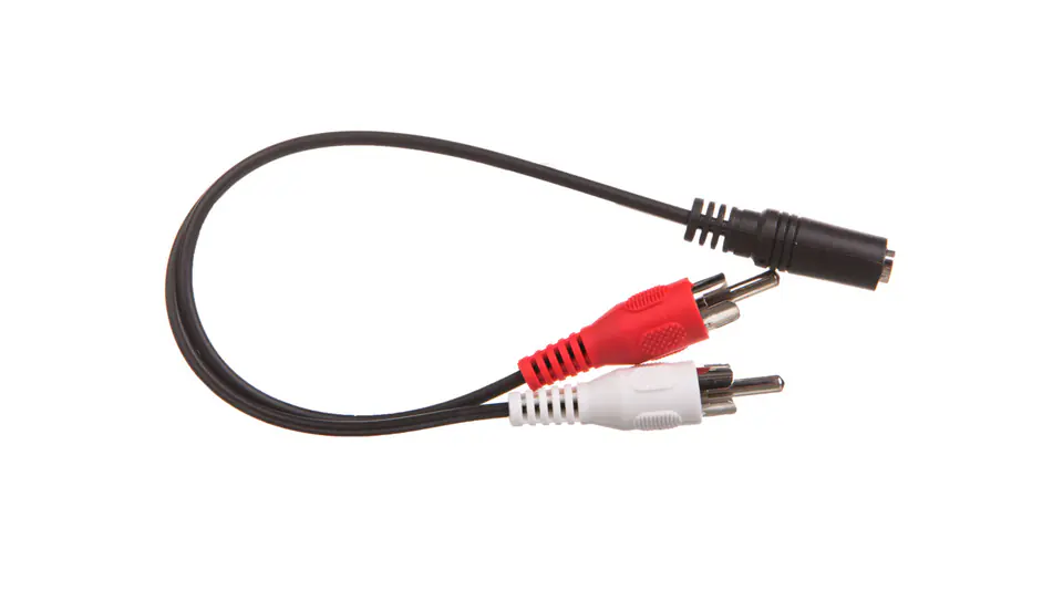 ⁨Przewód adapter Jack 3,5mm - 2x RCA 0,2m 50092⁩ w sklepie Wasserman.eu