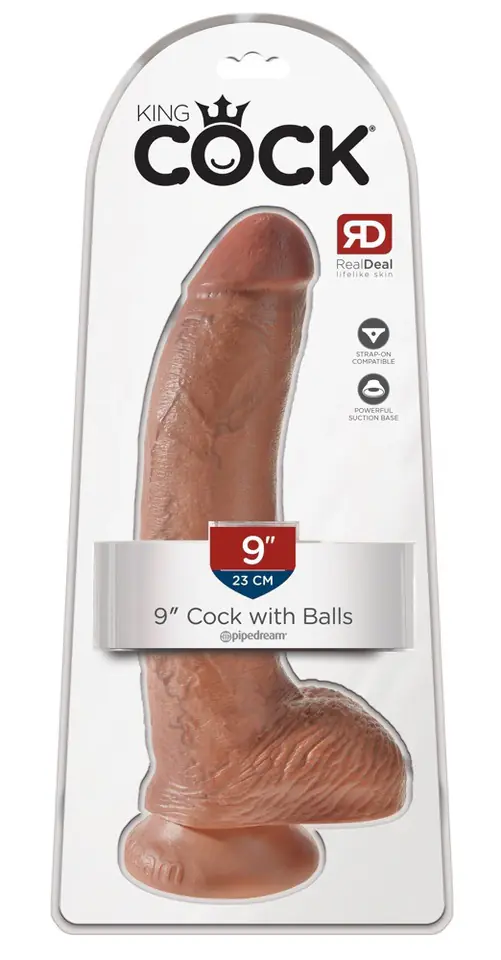 ⁨Dildo z przyssawką 23 cm King Cock⁩ w sklepie Wasserman.eu