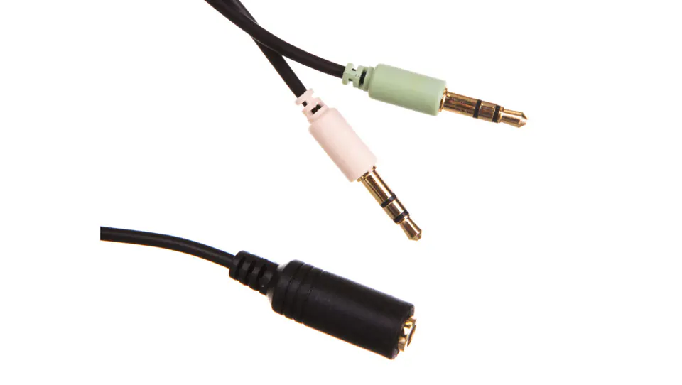 ⁨Cable adapter / headphones + microphone / jack 4pin / 2x jack 3pin 0.4m 48980⁩ at Wasserman.eu