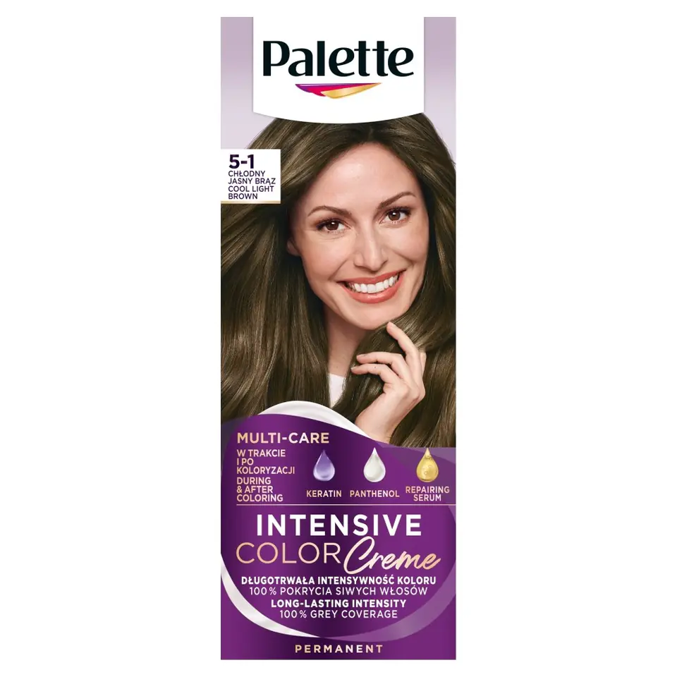 ⁨Palette Intensive Color Creme Krem koloryzujący nr 5-1 Chłodny Jasny Brąz  1op.⁩ w sklepie Wasserman.eu