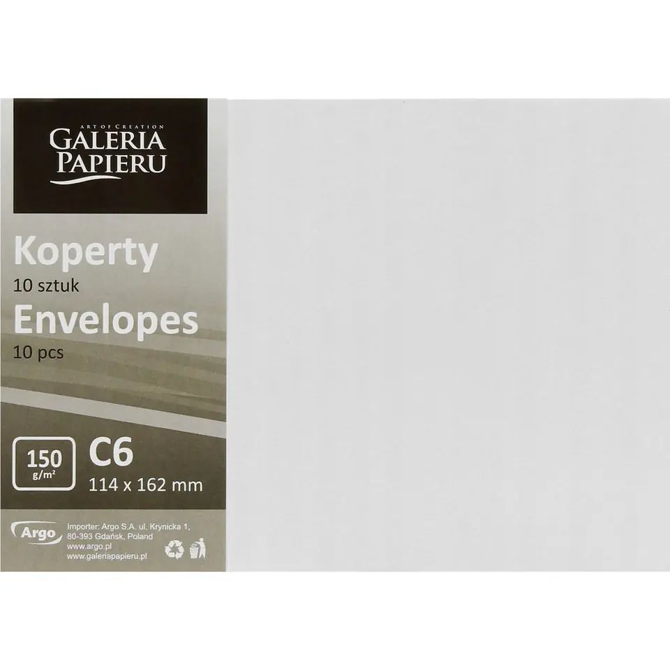 ⁨Koperta C6 Pearl diamentowa biel K 150g. (10szt.) 280239 Galeria Papieru⁩ w sklepie Wasserman.eu